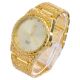 Hip Hop Rapper Nugget Rapper Iced CZ Gold Plated Metal Band Watches