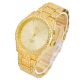Men's Hip Hop Nugget Gold Plated Metal Band Watches