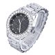 Men's CZ Techno Pave Silver Plated Metal Band Iced Out Watches