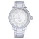 Men's CZ Bling Bling Silver Plated Iced Fashion Metal Heavy Band Watches