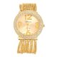Lady's Women's Luxury CZ Iced Out Gold Plated Chain Band Metal Watches
