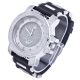 Men's Fashion Silver Tone Iced Out Black Silicone Band Techno Pave Heavy Watches